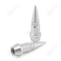 Cache-valve de pneu de voiture personnalisé en alliage métallique aluminium rouge chromé avec logo de marque personnalisé, embout de valve à pointe, capuchon de valve de roue noir