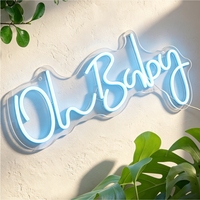 Letras Iluminadas de Neón para Exteriores, Tablero de Acrílico/PVC, IP65 Impermeable, Enchufe de Corriente Alterna, Multicolor, Control Manual, Eventos en el Hogar