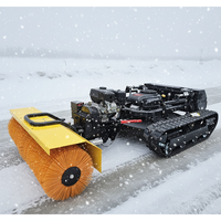 Tondeuse à gazon robotisée télécommandée sans fil à essence 4 temps certifiée CE avec souffleuse à neige