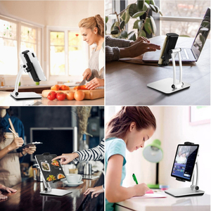 Faltbarer Tablet-Ständer aus Aluminium 360 Grad drehbare Einstellung Schreibtisch halter für zu Hause oder im Büro für mobile Geräte in Innenräumen - Product Image 4
