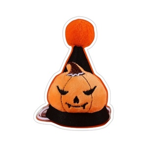Ensemble d'accessoires pour animaux de compagnie Halloween, motif imprimé, chapeau de chauve-souris, d'araignée et de citrouille en polyester, bandana triangulaire pour animaux de compagnie pour une tenue festive - Product Image 5