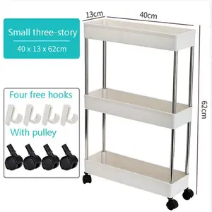 Economical Custom Design Plastic Hole Plate Storage Wall Shelf, Utility Kitchen Storage Cart With Drawers