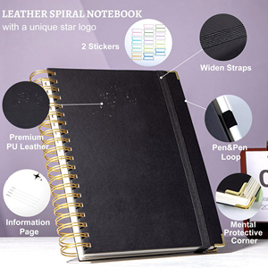 Tùy chỉnh được thiết kế & logo 7.3*10.4 máy tính xách tay xoắn ốc dòng 360 trang văn phòng Tạp Chí làm việc Quà Tặng trường văn phòng kế hoạch da máy tính xách tay - Product Image 2