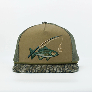 หมวกเบสบอลแบบ Snapback ลายพรางแบบกำหนดเอง หมวกทรง Trucker แบบ Flat Bill ลายพราง หมวกกีฬาแบบปรับได้ ผลิตในเวียดนาม (OEM) - Product Image 1