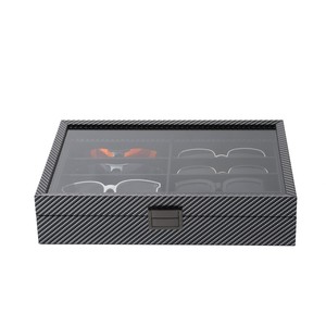 Étui de luxe en bois pour 6 à 8 paires de <span class=keywords><strong>lunettes</strong></span>, boîte de rangement pour <span class=keywords><strong>lunettes</strong></span> de soleil avec couvercle transparent - Product Image 6