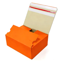 Boîte en papier robuste, écologique, réutilisable, avec logo monochrome, auto-scellante, boîte aux lettres, fermeture éclair déchirable, design pliable pour