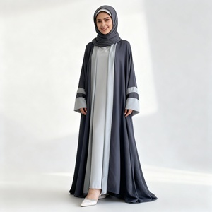white christmas dresses Bow Tie Shiny Satin Open Abaya main image 0