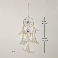 Nouveau attrape-rêves Art Déco fait main écologique double anneau ivoire-blanc avec breloque œil porte-bonheur, décoration de chambre Ramadan, pendentif en fer