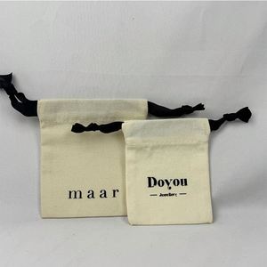 Trendy Cotton Canvas <b>Pouch</b> Bag Lightweight Solid Color <b>Drawstring</b> Bag Recyclable <b>Drawstring</b> <b>Pouch</b> for Daily Use - Product Image 1