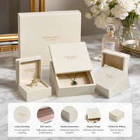 Ensemble d'emballage de bijoux de luxe avec logo personnalisé, boîte cadeau en papier rigide de qualité supérieure, insert en velours, boîte d'emballage pour bague, collier, bracelet