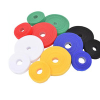 Bande auto-adhésive élastique multicolore 100 % nylon personnalisée pour fixation, avec boucle non enduite et rouleau de fermeture auto-agrippante double face