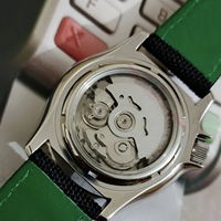 Hochwertige Edelstahl-Armbanduhr mit Saphirglas, Mechanisches Automatik-Chronographenwerk, Leuchtende Zeiger, Luxuriöse Sportuhr mit Nylonarmband