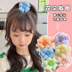 Élastiques à cheveux en forme de fleur pour filles et petites filles. Ces élastiques pour cheveux n'endommageront pas les cheveux et ont une bonne élasticité. - Product Image 4