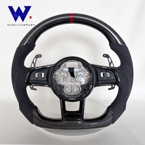 Volante Personalizado de Fibra de Carbono Genuina con Revestimiento de Gamuza para <span class=keywords><strong>Volkswagen</strong></span> Golf 5 6 7 R MK5 MK6 MK7 MK7 GTI Polo Passat CC, Ajuste Perfecto - Product Image 1