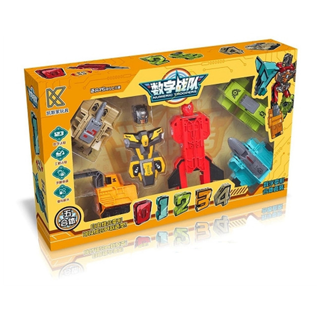 Wholesale 0-4 Numbers Transformation Robot Toy Number Action Figure Toy Transforming Robot