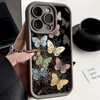 Coques de Téléphone Antichoc Luxe Papillons pour iPhone 17 Air 16 15 Plus Pro Max 14 13 12 11 X Housse de Protection Logo Personnalisé