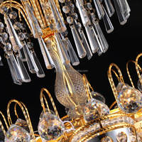 Lustre en cristal et fer doré de luxe européen moderne pour petit salon avec télécommande, vente en gros d'usine, luminaires suspendus