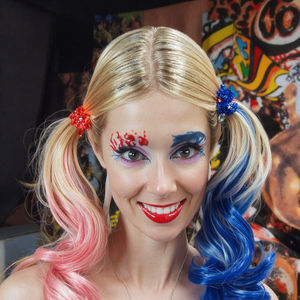 Perruque de fête d'Halloween Task Force Crazy Girl Clown Harley Quinn perruque habille la perruque - Product Image 3