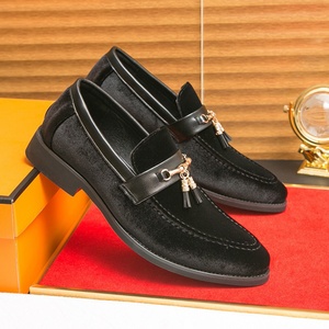 Mocassins décontractés en daim bleu-vert grande taille à enfiler confortables avec pompons pour mariages et occasions formelles été couleur unie - Product Image 5