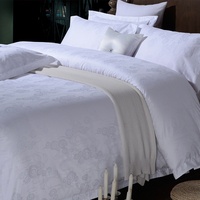 Ensemble de literie d'hôtel de luxe direct d'usine 60s Style Jacquard 300tc housse de couette cousue lavable 3 pièces ensemble de literie personnalisé