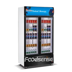 Comercial Vertical de Vidro Bebida Frigoríficos De Exibição Refrigerador de Água Potável