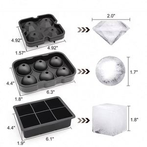 XDH762 Moule à glaçons en silicone 4/6/8 cavités carrées et rondes pour whisky et bière, fait main - Product Image 2