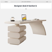 Bureau d'étude de style crémeux pour petites maisons, moderne, luxueux, minimaliste, en bois massif, bureau ou table d'écriture