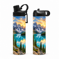 Tumbler Stainless Steel Putih Tipis untuk Sublimasi, Wadah Minuman Kosong, Dapat Dicetak Logo dengan Heat Press, Gourde 20 oz, Olahraga, Luar Ruangan, Modern