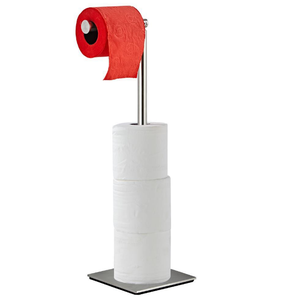 <span class=keywords><strong>Portarrollos</strong></span> cuadrado de acero inoxidable, <span class=keywords><strong>portarrollos</strong></span> de papel higiénico de baño, soporte de <span class=keywords><strong>pie</strong></span> con reserva, moderno, negro - Product Image 3