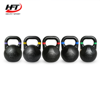Haltères en fonte de couleur noire Helfit, poids standard, pour entraînement de fitness commercial et compétition