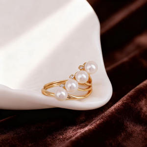 Base para Anillo de Plata S925 con Accesorios de Perlas DIY 10767, Base para Joyería de Plata de Moda con Cuentas Redondas Planas de 11-13 mm - Product Image 3