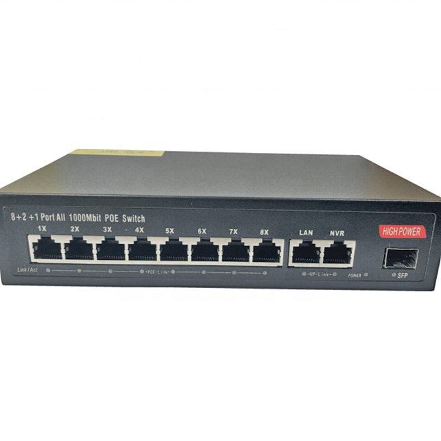 8 100Mbps 2 Gigabit 1SFP Gigabit POE Switch OEM/ODM Gigabit Unmanaged 48V Ethernet PoE IEEE802.3af/at Fiber Switch