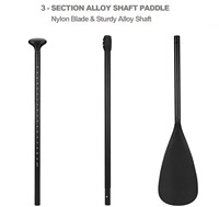 YOTO SP-01 Pagaie de SUP télescopique unisexe à 3 sections avec lame en PP noir à dégagement rapide et manche en alliage (160-210 cm)