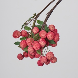Tiges de baies rouges artificielles <span class=keywords><strong>à</strong></span> texture réaliste, brins de houx bordeaux artificiels pour la décoration de Noël et d'hiver - Product Image 4