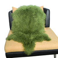 Tapis en fourrure de Mongolie épais et long, luxueux, véritable fourrure de mouton écologique, tapis en peau de mouton pour chambre à coucher, canapé, salon, maison