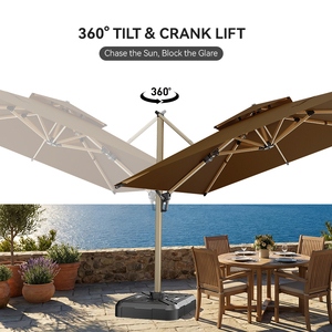 Sombrillas de Patio Plegables Impermeables de Primera Calidad Personalizadas, Diseño de Doble Techo <span class=keywords><strong>para</strong></span> Terraza - Product Image 6