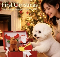 Jouet de Noël interactif pour chien en peluche 2026 : renne et traîneau couineurs pour jeu de la corde et de la bataille de la corde
