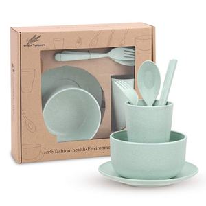 SANS BPA <span class=keywords><strong>Écologique</strong></span> et <span class=keywords><strong>Réutilisable</strong></span> Lavable Au Lave-<span class=keywords><strong>Vaisselle</strong></span> De Paille De Blé anti-dérapant Biodégradable <span class=keywords><strong>Vaisselle</strong></span> - Product Image 1