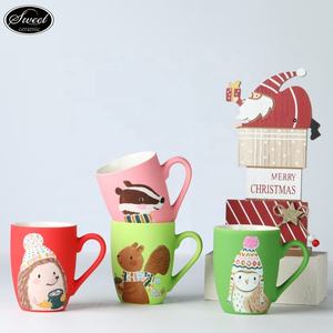 SWT promoción al por mayor grado AB blanco mate logotipo personalizado suave al tacto revestimiento de goma cerámica taza de Navidad para impresión - Product Image 5