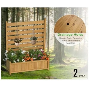 Wooden Air Conditioner Enclosure With Flower Box Garden Privacy <b>Screen</b> Outdoor Decorative <b>Partition</b> Fence Customizable Size - Product Image 3