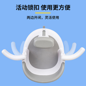 Baby <b>Folding</b> Bath <b>Stool</b> 36.5cm X 34cm Non Slip With Armrests For Child Bathing Safety Seat - Product Image 3