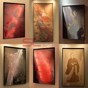 SL-Fan Li Tapisserie <span class=keywords><strong>Murale</strong></span> Métallique Lumineuse Art Déco en Fil Doré, Portrait Tissé à la Main, Décoration Héritage Métallique 600x1040mm - Product Image 6