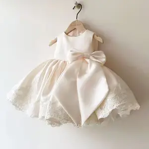 LZH פעוט תינוק בנות 1st יום הולדת טבילה גדול קשת טוטו המפלגה שמלה לילדים נסיכת שמלת ילדי תלבושות