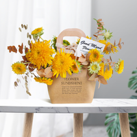 Sac à main pliable en kraft pour fleurs préservées, forme créative personnalisée, rose, finition mate, gaufrage, boîte portable pour fleurs