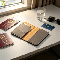 Porte-passeport vintage en cuir PU, portefeuille pour documents de voyage, étui pour passeport avec emplacements pour cartes pour le stockage des billets d'avion et des papiers d'identité
