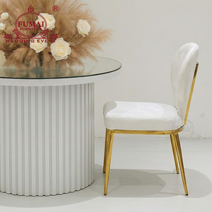 Chaises de salle à manger nordiques blanches durables en acier inoxydable rembourrées pour hôtel, salon, extérieur et villa – Luxe moderne - Product Image 3
