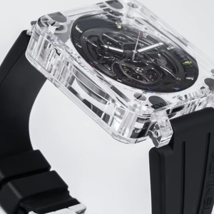 Montres de luxe mécaniques étanches en saphir, forme tonneau, avec cadran en caoutchouc et design élégant, vente en gros d'usine Racing Elements - Product Image 3