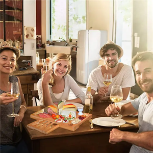 <span class=keywords><strong>Plateau</strong></span> à <span class=keywords><strong>fromage</strong></span> en bambou naturel avec ensemble <span class=keywords><strong>de</strong></span> couteaux, <span class=keywords><strong>plateau</strong></span> <span class=keywords><strong>de</strong></span> service <span class=keywords><strong>de</strong></span> charcuterie écologique pour fête <span class=keywords><strong>de</strong></span> mariage - Product Image 3