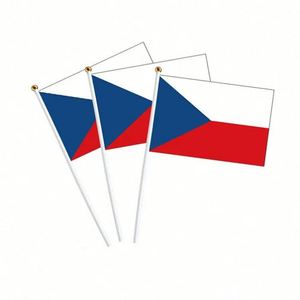 Wholesale Cheap Custom Printed 14x21cm Czech Republic Mini <b>Flag</b> Czechish Hand Held Waving <b>Flag</b> - Product Image 1