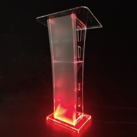 Pupitre pliable en acrylique avec éclairage LED pour conférences, discours, cérémonies d'ouverture et célébrations